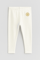 White Solid Leggings White Nawao.com
