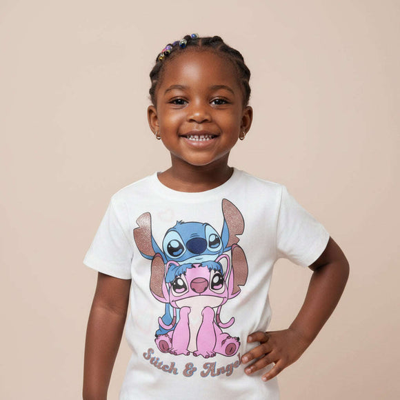 White Stitch  Placement Print T Shirt White Nawao.com