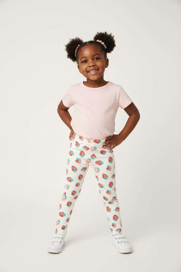 White Strawberry Aop Legging  White 2 3 Years Nawao.com