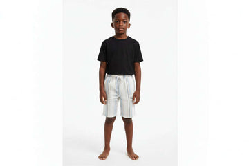 White Stripe Shorts White Nawao.com