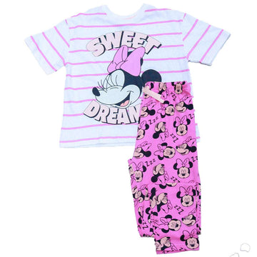 White Stripes Minnie S S Chr Pajama Sets Assorted Nawao.com