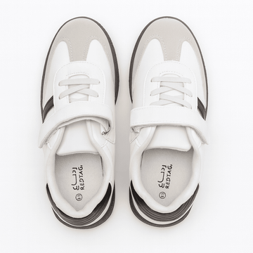 White Stripped Overlay Sneaker Nawao.com