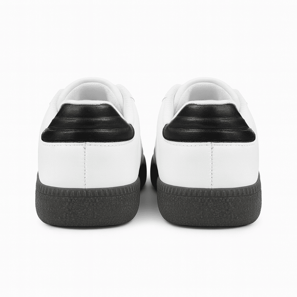 White Stripped Overlay Sneaker Nawao.com