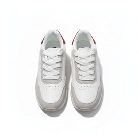 White Stripped Overlay Sneaker White Nawao.com