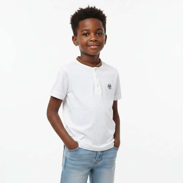 White Suede Collar Polo With Embrodiery White Nawao.com