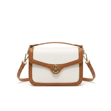 White   Tan Ladies Handbag Nawao.com
