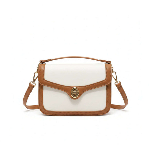 White   Tan Ladies Handbag Nawao.com