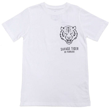 White Tiger Face Emboss Tee Nawao.com