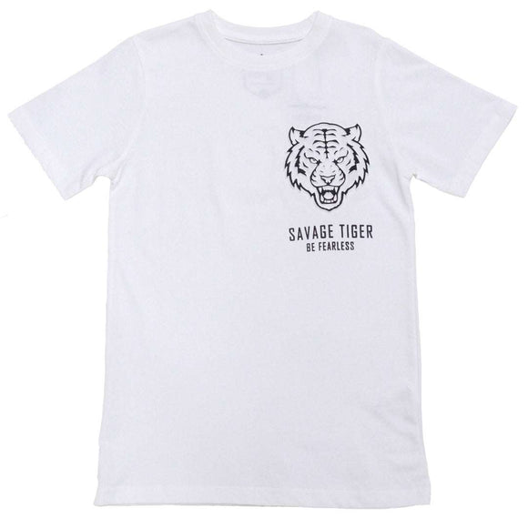 White Tiger Face Emboss Tee Nawao.com