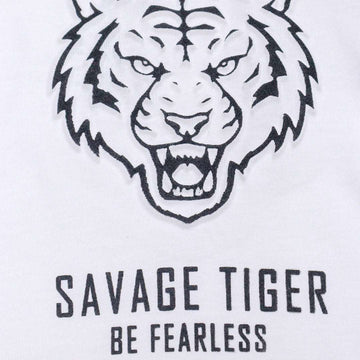 White Tiger Face Emboss Tee Nawao.com