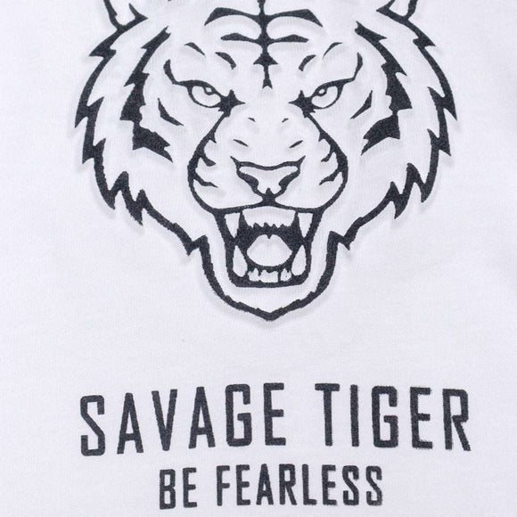 White Tiger Face Emboss Tee Nawao.com