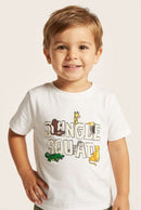 White Tshirt And Black Shorts Jungle Squard 2 Pk Pj White Nawao.com
