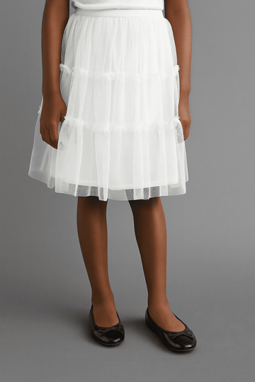 White Tulle Mesh Skirts Nawao.com