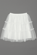 White Tulle Mesh Skirts Nawao.com