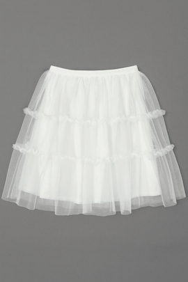White Tulle Mesh Skirts Nawao.com