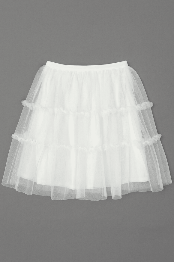 White Tulle Mesh Skirts Nawao.com