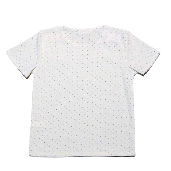 White W Gold Top With Allover Nawao.com