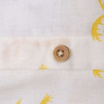 White With Aop Palm Tree Linen Short Slv Shirt Nawao.com