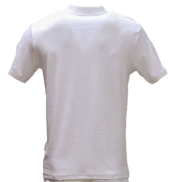 White Zip Placket Polo Shirt With Chest Logo White Nawao.com