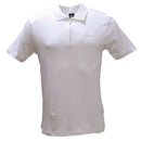 White Zip Placket Polo Shirt With Chest Logo White Nawao.com