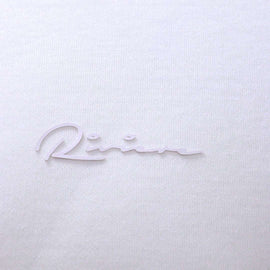 White Zip Placket Polo Shirt With Chest Logo White Nawao.com