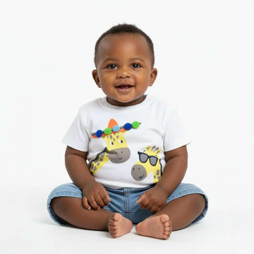 Whtie Giraffe Tshirt White Nawao.com