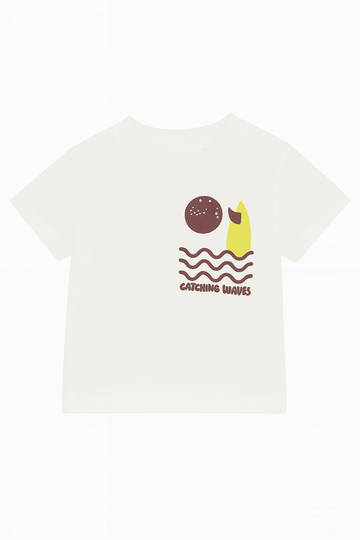 Whtie Tshirt With Brown Striped Shorts Set Nawao.com