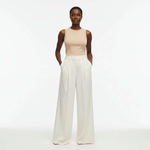 Wide Leg Trouser Ivory Nawao.com