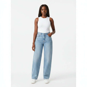 Wideleg Jeans Blue Nawao.com