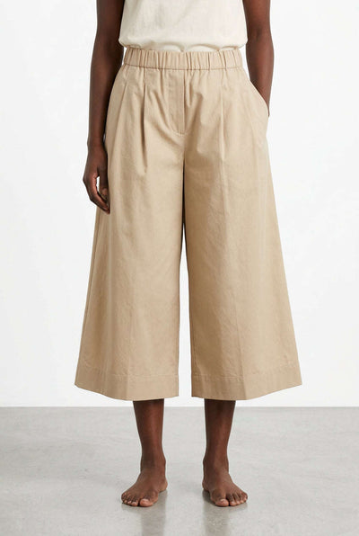 Wideleg Trouser Beige Nawao.com
