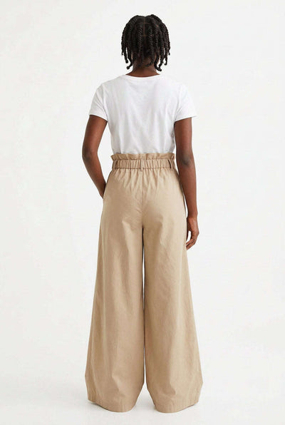 Wideleg Trouser Beige Nawao.com