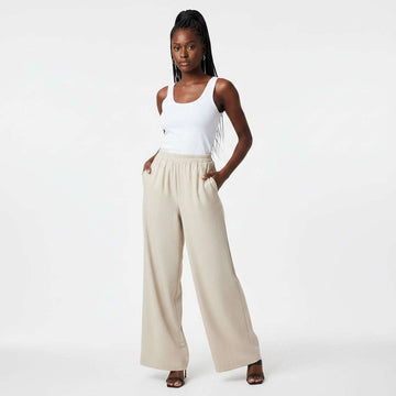 Wideleg Trouser Ivory Nawao.com