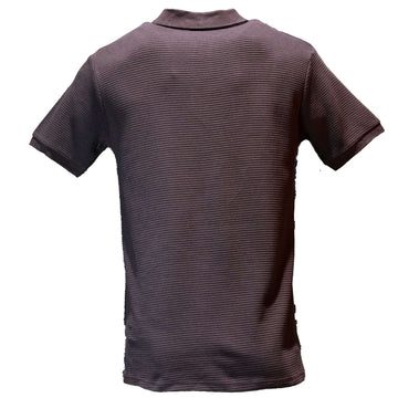 Wine Zip Placket Ottoman Polo Shirt Burgundy Nawao.com
