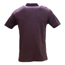 Wine Zip Placket Polo Shirt With Chest Logo Burgundy Nawao.com