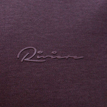 Wine Zip Placket Polo Shirt With Chest Logo Burgundy Nawao.com