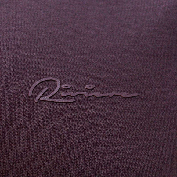 Wine Zip Placket Polo Shirt With Chest Logo Burgundy Nawao.com