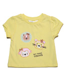 Yellow Animals Placement Print T Shirt Nawao.com