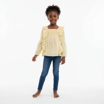 Yellow Blouse With Lurex Smocking Nawao.com