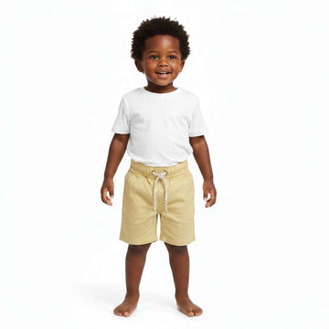 Yellow Blue Twill Shorts Yellow Nawao.com