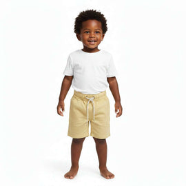 Yellow Blue Twill Shorts Yellow Nawao.com