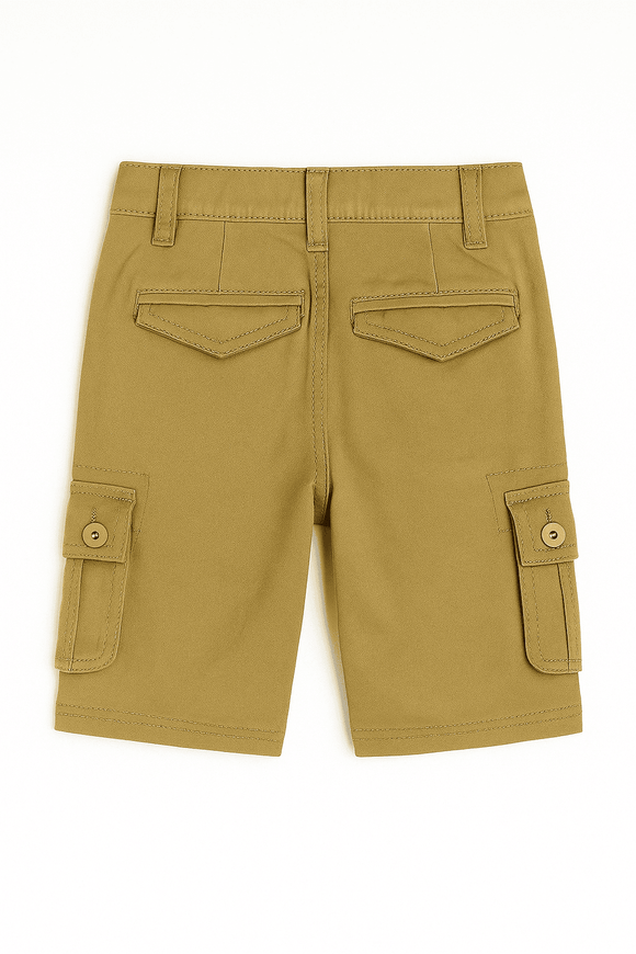 Yellow Cotton Spandex Twill Shorts W Cargo Nawao.com
