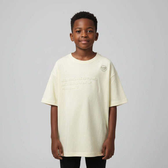 Yellow Emboss Over Size T Shirt Yellow Nawao.com