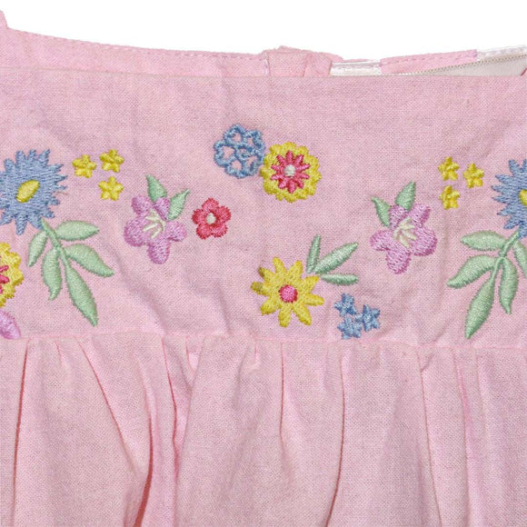 Yellow Embroidery Yoke Blouse Nawao.com