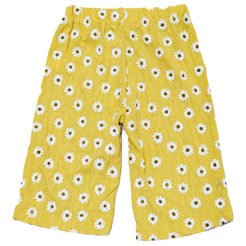 Yellow Fioral All Over Print Textired Knit Trouser Yellow Nawao.com