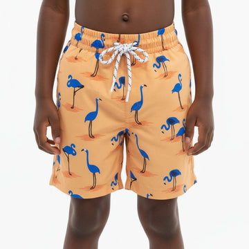 Yellow Flamingo Aop Swim Shorts Yellow Nawao.com