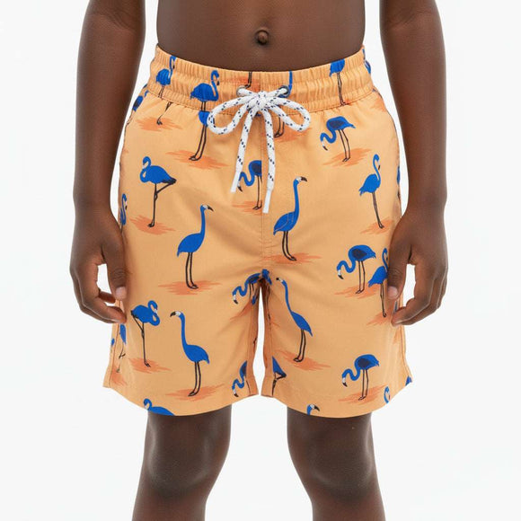 Yellow Flamingo Aop Swim Shorts Yellow Nawao.com