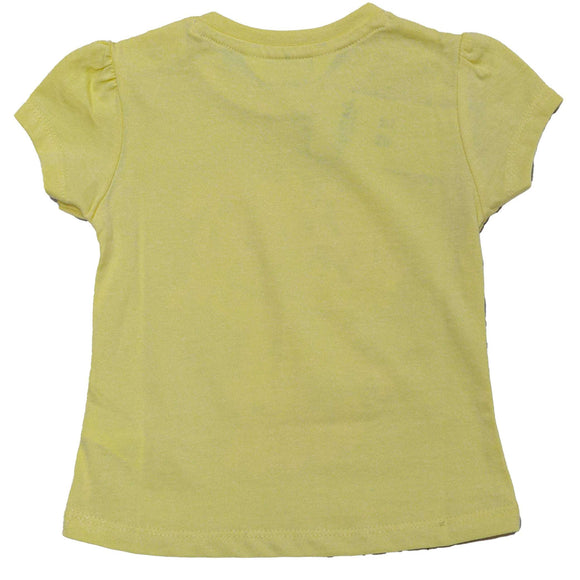 Yellow Flower Placement Print T Shirt Yellow Nawao.com