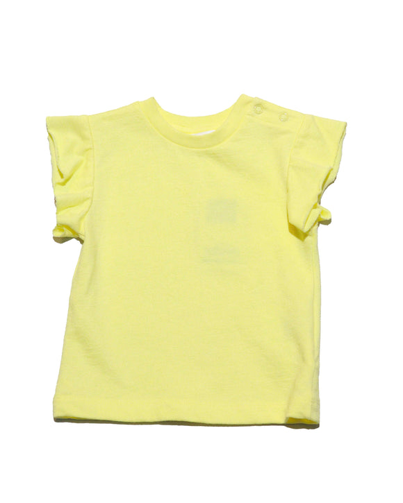Yellow Frill Sleeves And Shorts Set Nawao.com