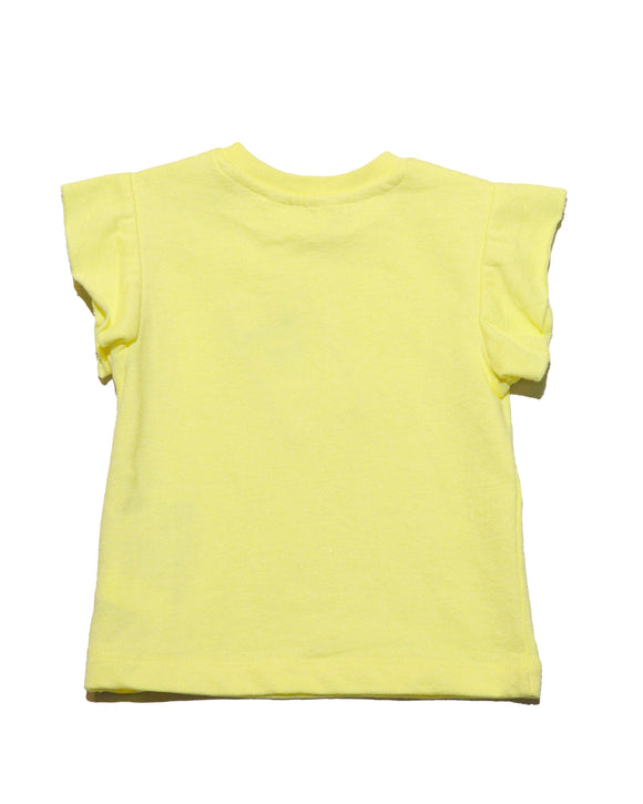 Yellow Frill Sleeves And Shorts Set Nawao.com