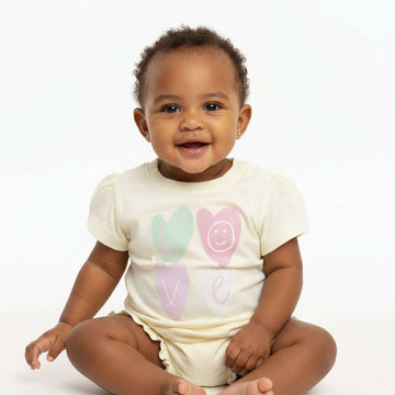 Yellow Heart Placement Print T Shirt Yellow Nawao.com